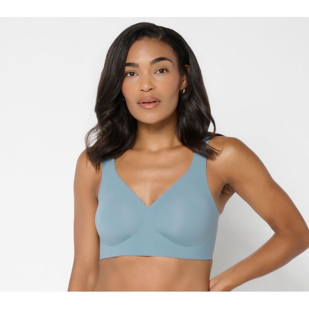 Evelyn & Bobbie Women's Bra Sz L Seamless Grey Dusk- Textured Leopard